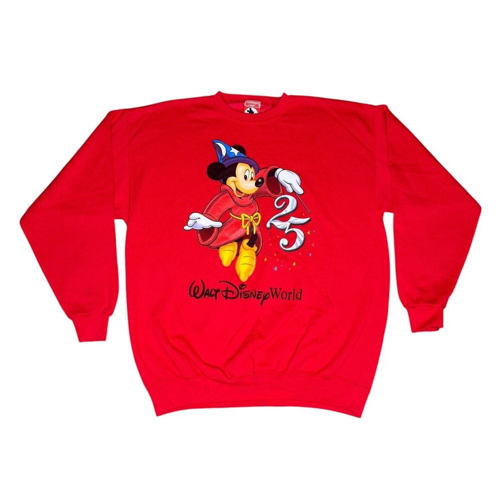 Vintage 90s Disney World 25th Anniversary Mickey Mouse Crewneck Sweatshirt